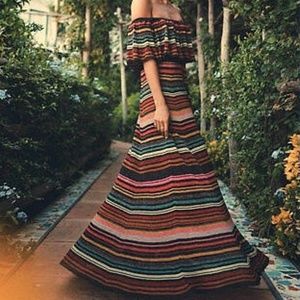 NWT Zara Shiny Metallic Multi Off Shoulder Dress S